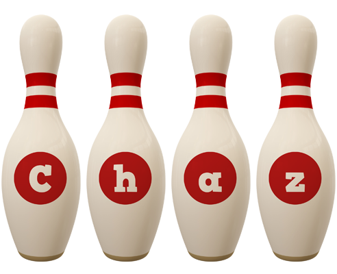 Chaz bowling-pin logo