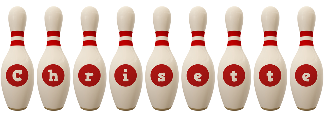Chrisette bowling-pin logo