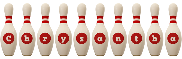 Chrysantha bowling-pin logo