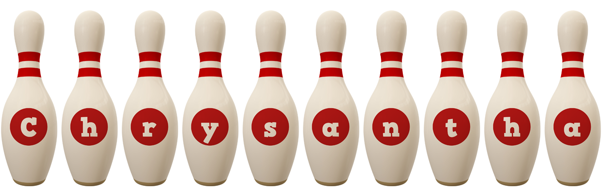 Chrysantha bowling-pin logo