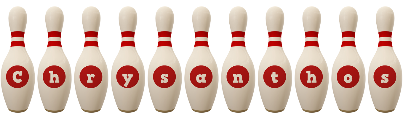 Chrysanthos bowling-pin logo