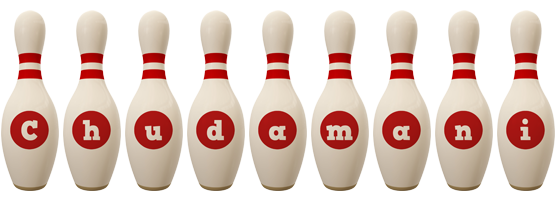 Chudamani bowling-pin logo