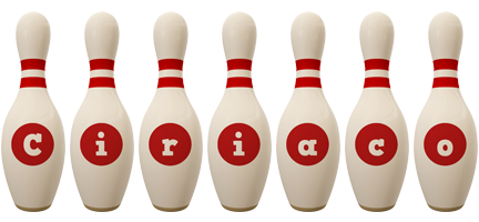 Ciriaco bowling-pin logo