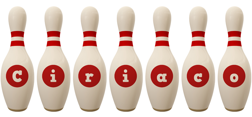 Ciriaco bowling-pin logo