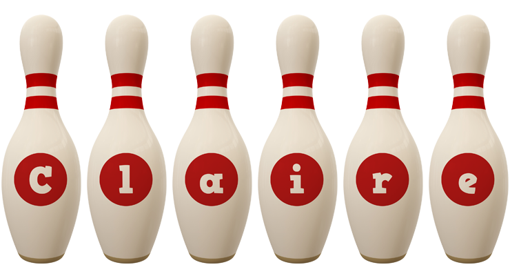 Claire bowling-pin logo
