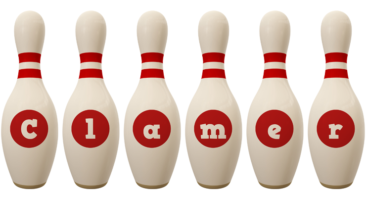 Clamer bowling-pin logo