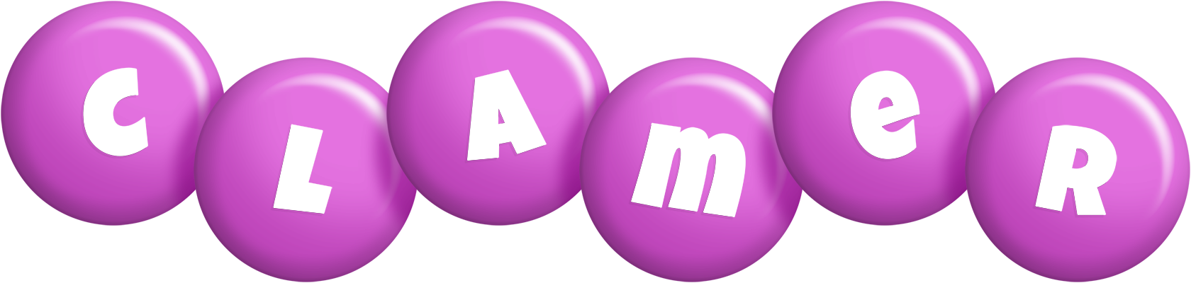 Clamer candy-purple logo