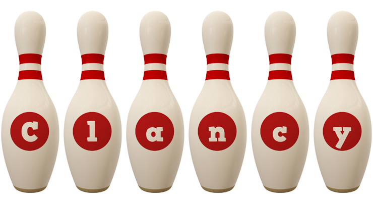 Clancy bowling-pin logo