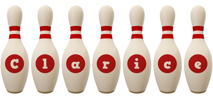 Clarice bowling-pin logo