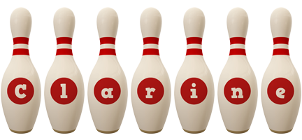 Clarine bowling-pin logo