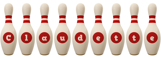 Claudette bowling-pin logo