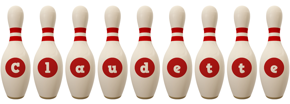 Claudette bowling-pin logo