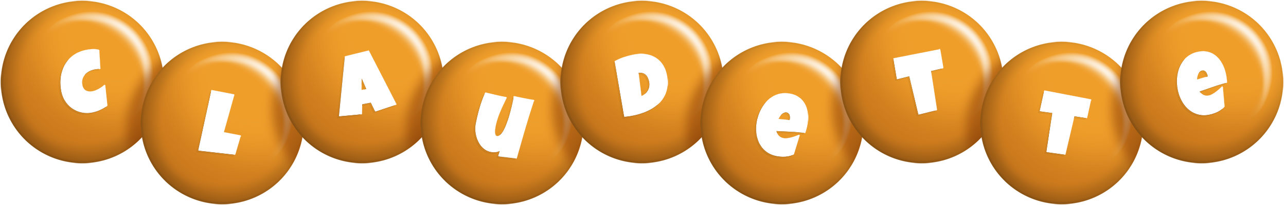 Claudette candy-orange logo