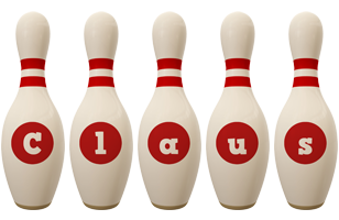 Claus bowling-pin logo