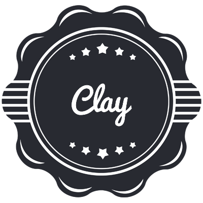 Clay badge logo