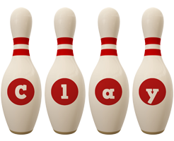 Clay bowling-pin logo