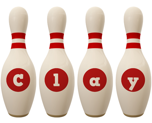 Clay bowling-pin logo
