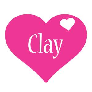 Clay love-heart logo