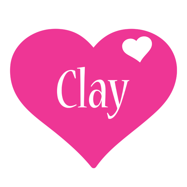 Clay love-heart logo