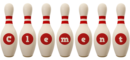 Clement bowling-pin logo