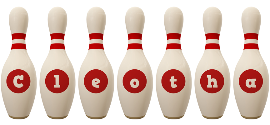 Cleotha bowling-pin logo
