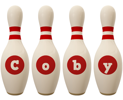 Coby bowling-pin logo