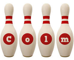 Colm bowling-pin logo