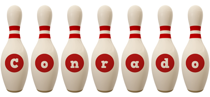 Conrado bowling-pin logo