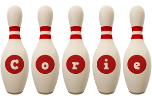 Corie bowling-pin logo