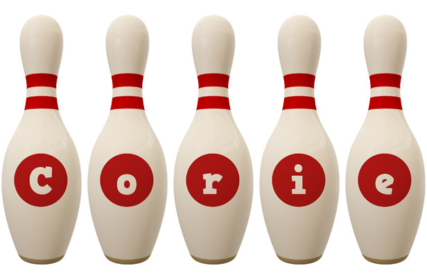 Corie bowling-pin logo