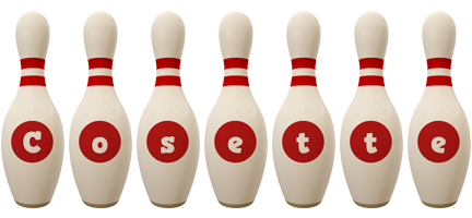 Cosette bowling-pin logo