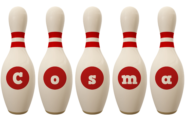 Cosma bowling-pin logo