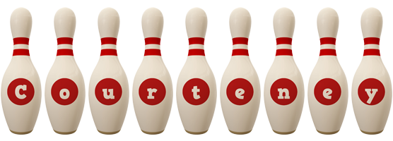 Courteney bowling-pin logo