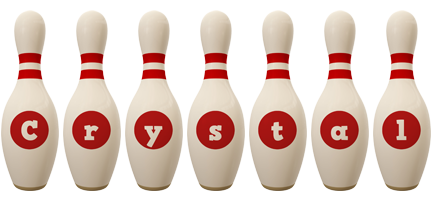 Crystal bowling-pin logo