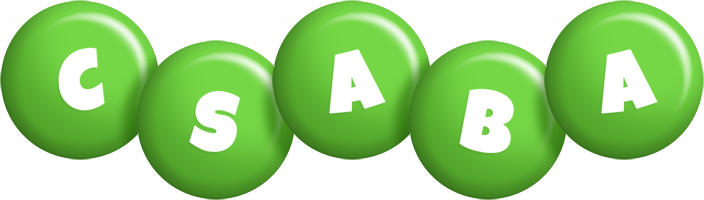 Csaba candy-green logo
