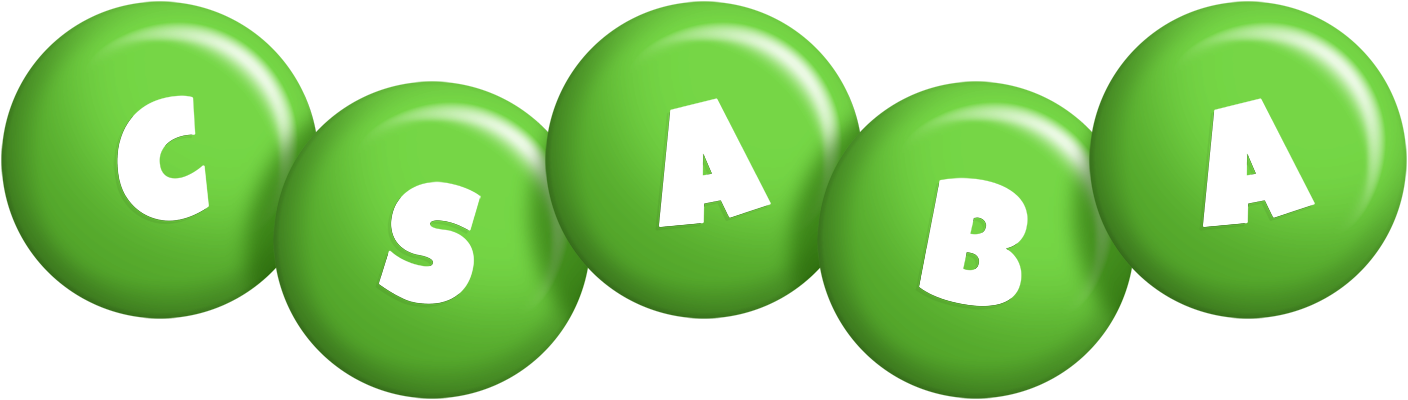 Csaba candy-green logo