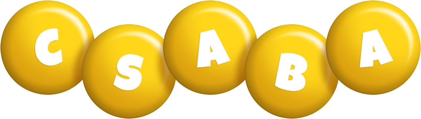 Csaba candy-yellow logo