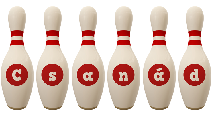 Csanád bowling-pin logo