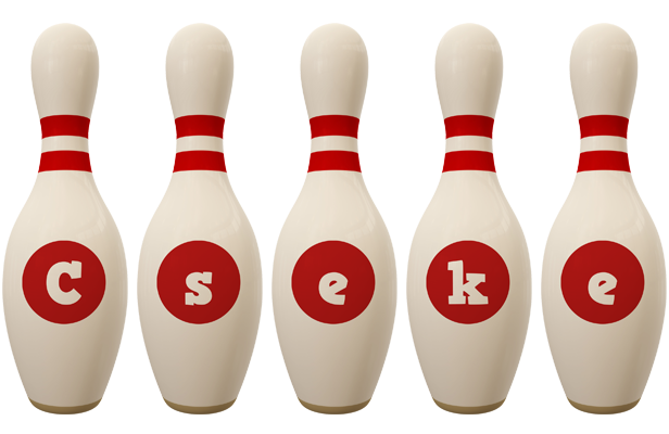 Cseke bowling-pin logo