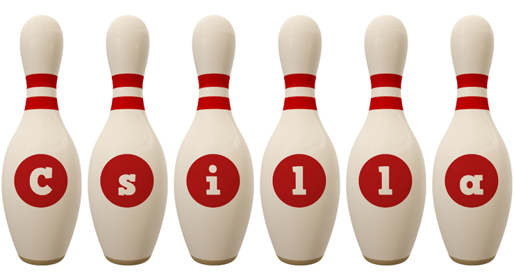 Csilla bowling-pin logo