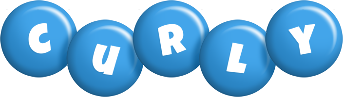Curly candy-blue logo