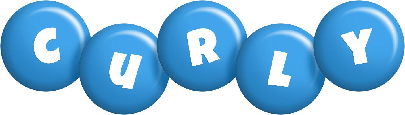 Curly candy-blue logo