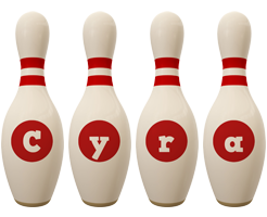 Cyra bowling-pin logo