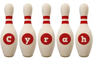 Cyrah bowling-pin logo