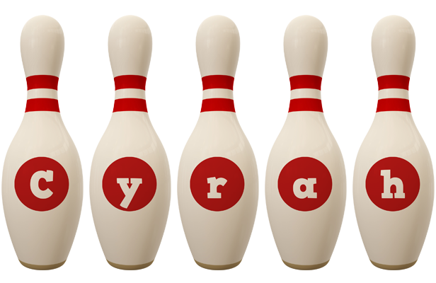 Cyrah bowling-pin logo