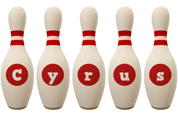 Cyrus bowling-pin logo
