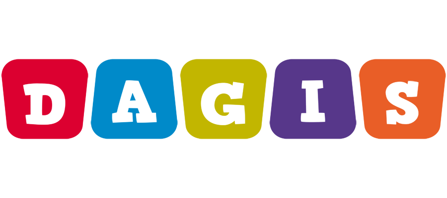 DAGIS logo effect. Colorful text effects in various flavors. Customize your own text here: https://www.textgiraffe.com/logos/daycare/