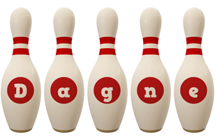Dagne bowling-pin logo
