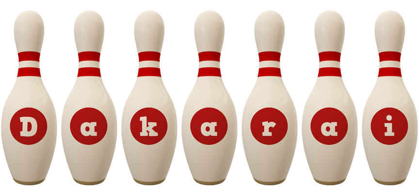 Dakarai bowling-pin logo