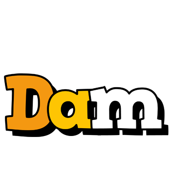 Dam cartoon logo